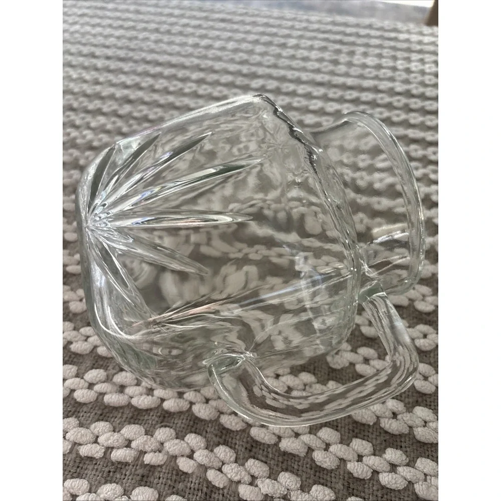 Federal Glass Small Square Starburst Pitcher Vintage Clear EUC‎